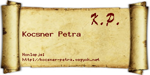 Kocsner Petra névjegykártya